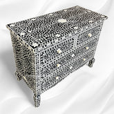 Grace Bone Inlay 4 Drawer Dresser Black 1
